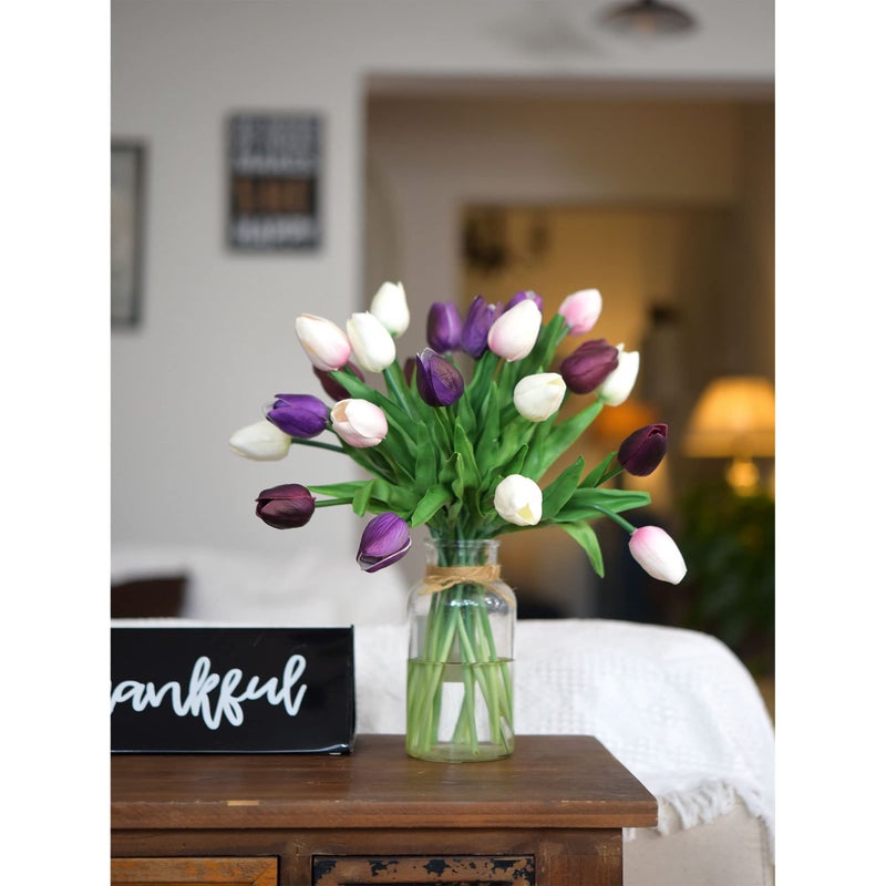FiveSeasonStuff Real Touch Tulips Artificial Flowers â€“ 15 Stems Faux Tulip Bouquet in Gift Box for Wedding, Home Decor, Party, Floral Arrangements (Lovable Pink) - Image 4